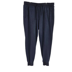 Bally Men's Jogger Pants Navy Blue Organic Cotton Elastic Waist Pull On Size XXL